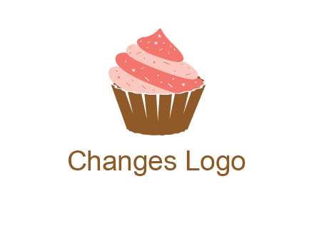 cupcake with icing and sprinkles logo