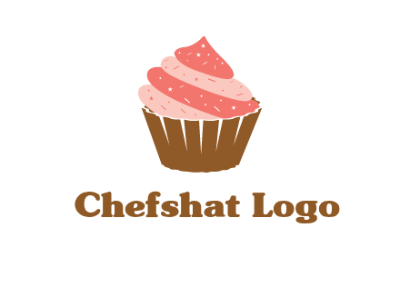 cupcake with icing and sprinkles logo