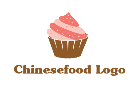 cupcake with icing and sprinkles logo