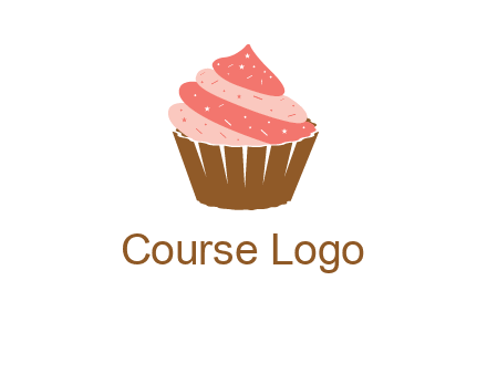 cupcake with icing and sprinkles logo