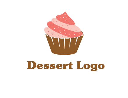 cupcake with icing and sprinkles logo