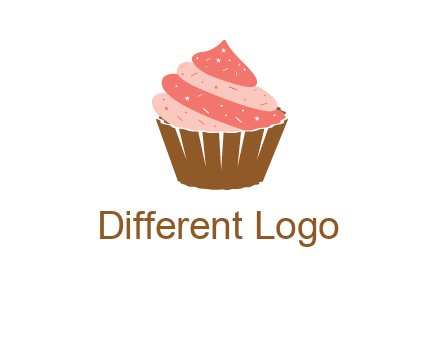 cupcake with icing and sprinkles logo