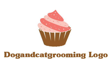 cupcake with icing and sprinkles logo
