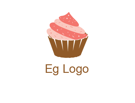 cupcake with icing and sprinkles logo