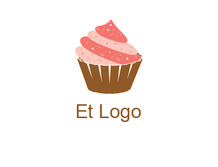 cupcake with icing and sprinkles logo