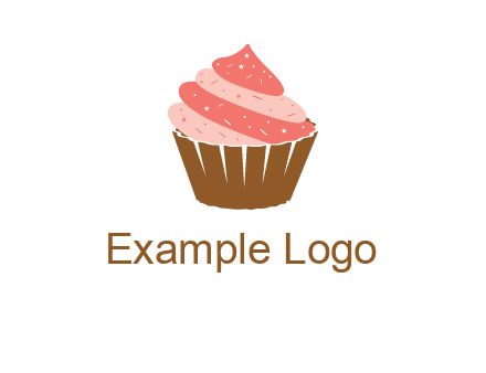 cupcake with icing and sprinkles logo