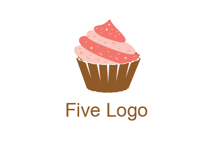 cupcake with icing and sprinkles logo