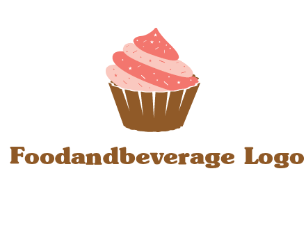 cupcake with icing and sprinkles logo