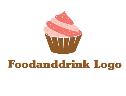 cupcake with icing and sprinkles logo