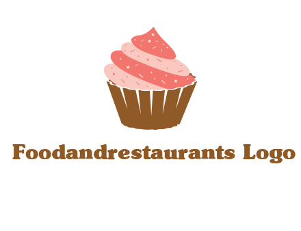 cupcake with icing and sprinkles logo