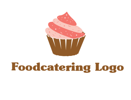 cupcake with icing and sprinkles logo
