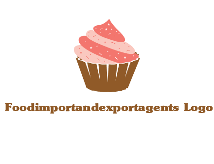 cupcake with icing and sprinkles logo