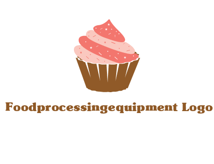 cupcake with icing and sprinkles logo