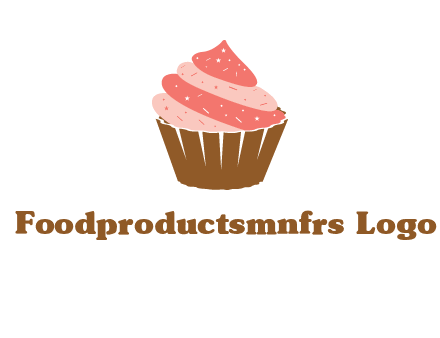 cupcake with icing and sprinkles logo