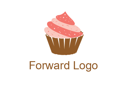 cupcake with icing and sprinkles logo