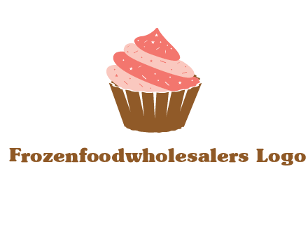 cupcake with icing and sprinkles logo