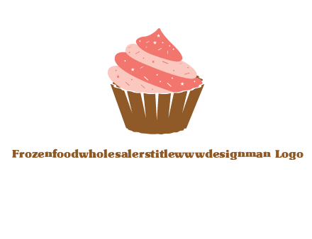 cupcake with icing and sprinkles logo