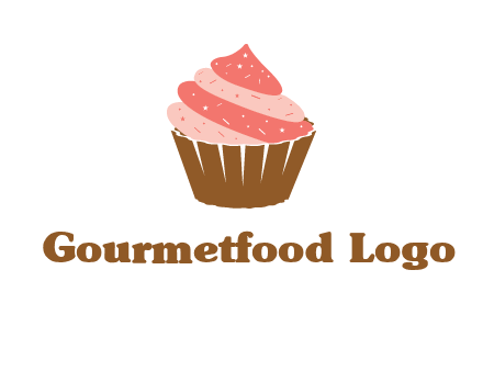 cupcake with icing and sprinkles logo