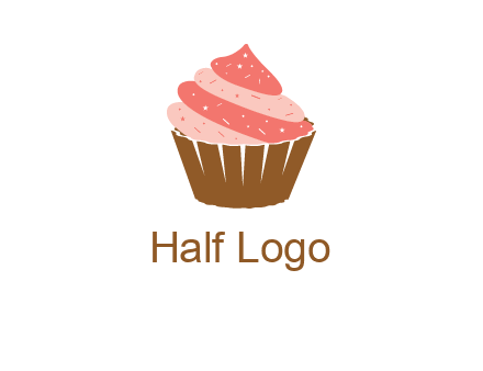 cupcake with icing and sprinkles logo
