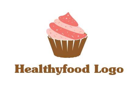 cupcake with icing and sprinkles logo