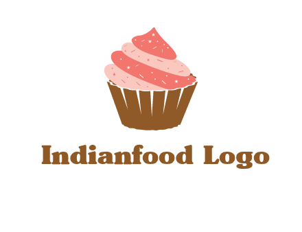 cupcake with icing and sprinkles logo