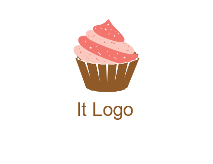 cupcake with icing and sprinkles logo