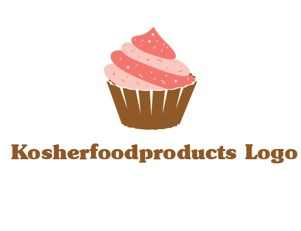 cupcake with icing and sprinkles logo