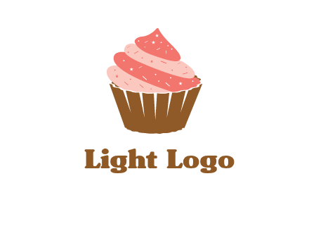 cupcake with icing and sprinkles logo