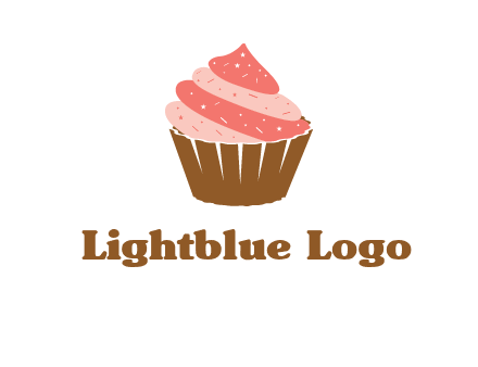 cupcake with icing and sprinkles logo