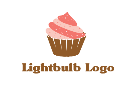 cupcake with icing and sprinkles logo