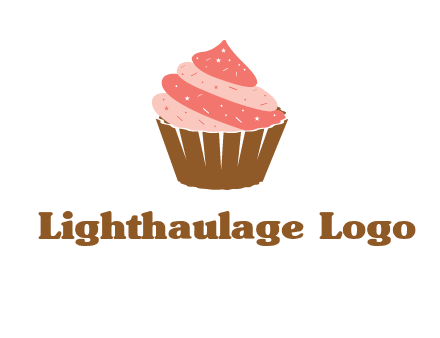 cupcake with icing and sprinkles logo