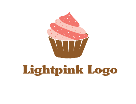 cupcake with icing and sprinkles logo