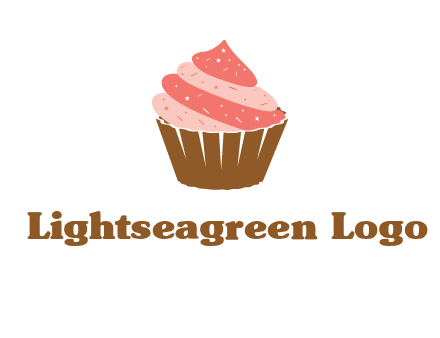 cupcake with icing and sprinkles logo