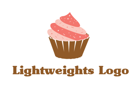 cupcake with icing and sprinkles logo