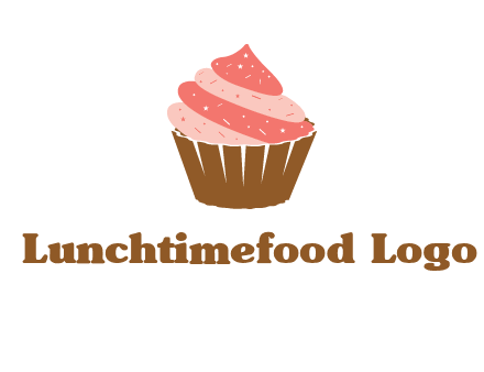 cupcake with icing and sprinkles logo
