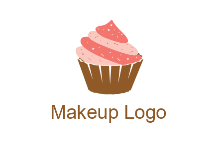 cupcake with icing and sprinkles logo