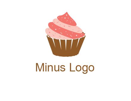 cupcake with icing and sprinkles logo