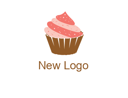 cupcake with icing and sprinkles logo