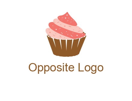 cupcake with icing and sprinkles logo