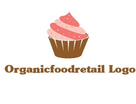 cupcake with icing and sprinkles logo