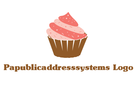 cupcake with icing and sprinkles logo