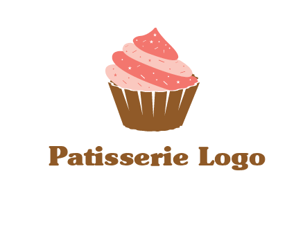 cupcake with icing and sprinkles logo