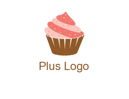 cupcake with icing and sprinkles logo