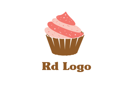cupcake with icing and sprinkles logo