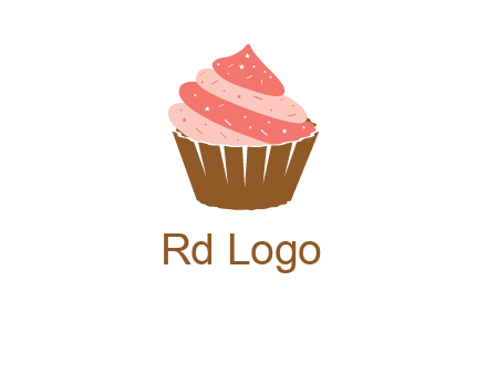 cupcake with icing and sprinkles logo
