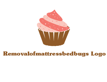 cupcake with icing and sprinkles logo
