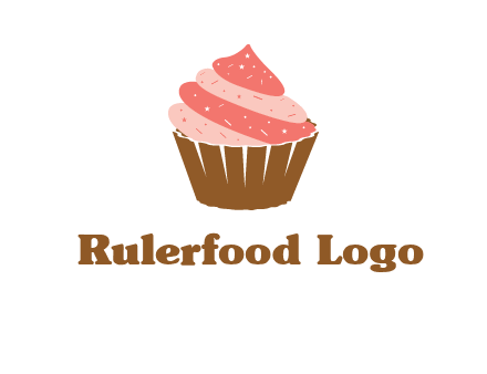 cupcake with icing and sprinkles logo