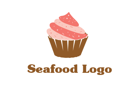 cupcake with icing and sprinkles logo