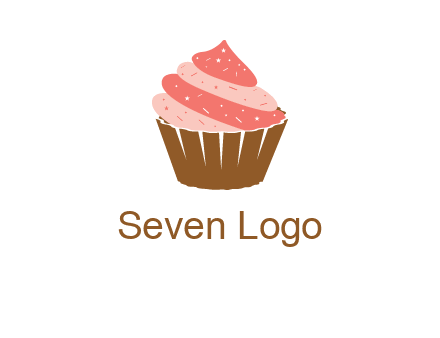 cupcake with icing and sprinkles logo