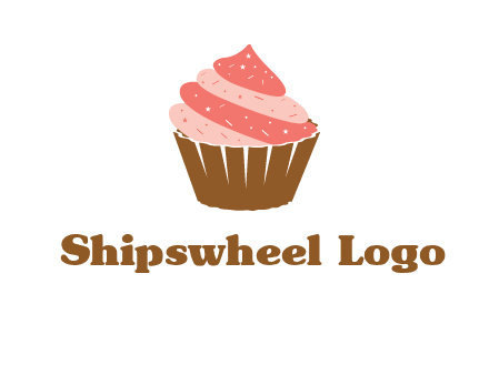 cupcake with icing and sprinkles logo